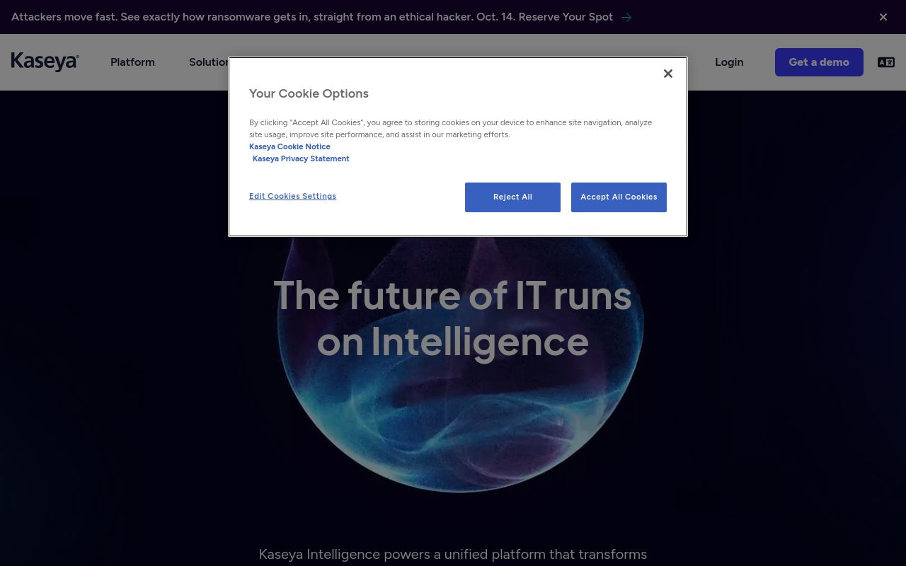 Kaseya Cooper Copilot page describing AI ticket management, communication and documentation tools in Kaseya BMS