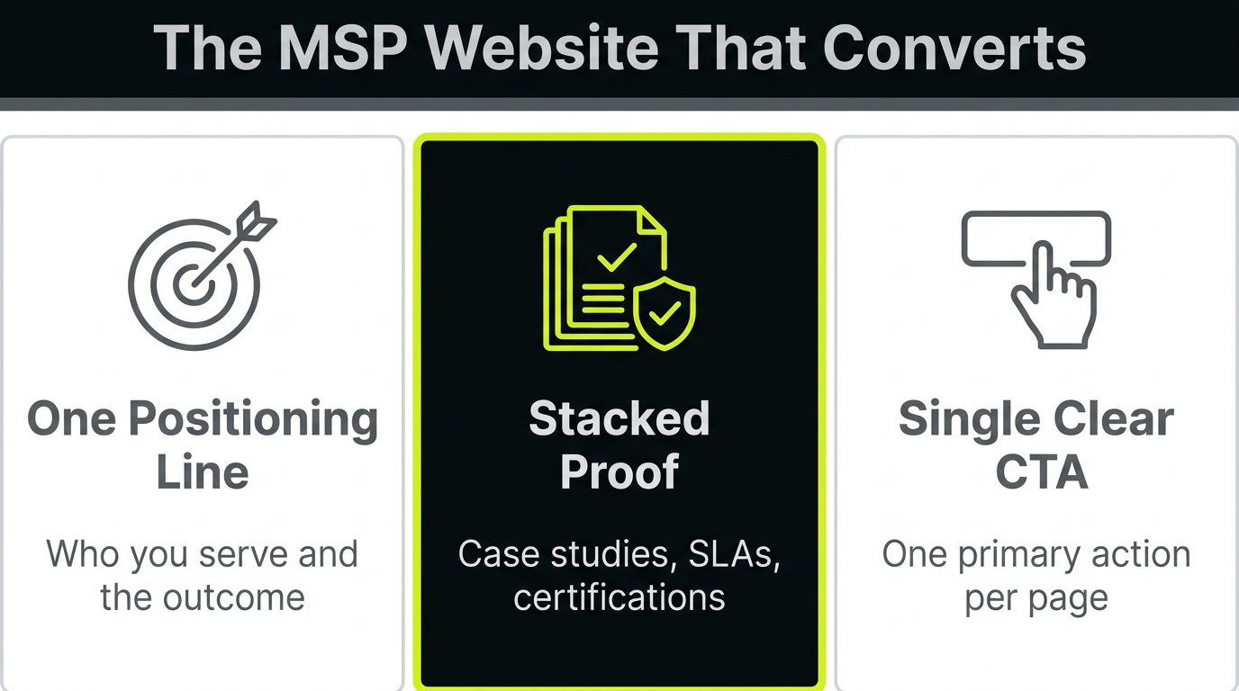 The MSP website that converts: positioning, proof, CTA