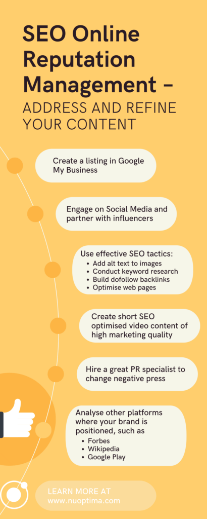 SEO Online reputation management laid out in 6 easy steps to create an effective business reputation management strategy