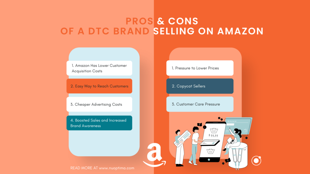 There are numerous benefits, but also challenges for a DTC brand joining Amazon. Here are a handful of pros and cons
