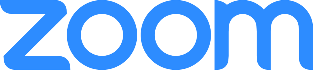 Main Zoom logo in blue.