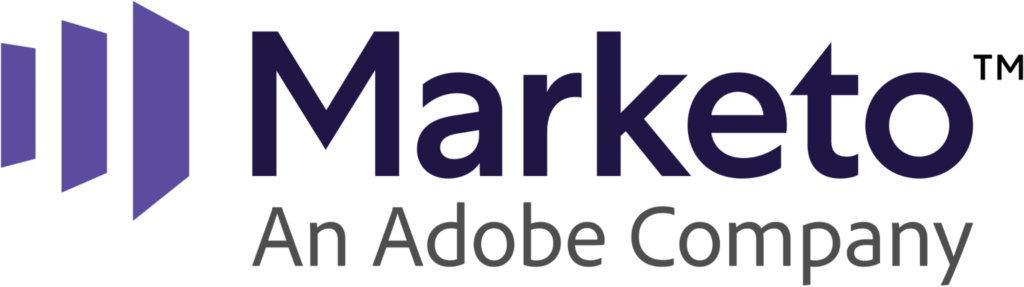 شعار شركة Marketo وأيقونة أرجوانية على اليسار.