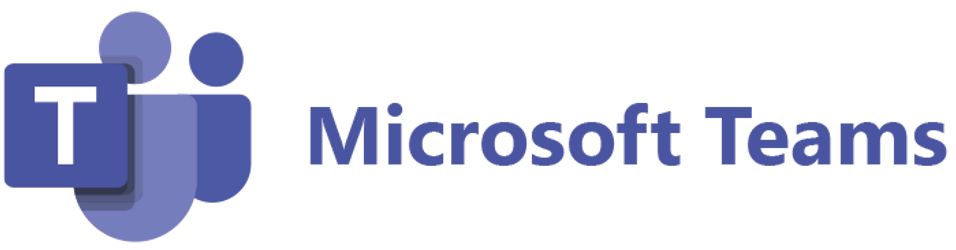 شعار Microsoft Teams وأيقونة الشركة الزرقاء على اليسار.