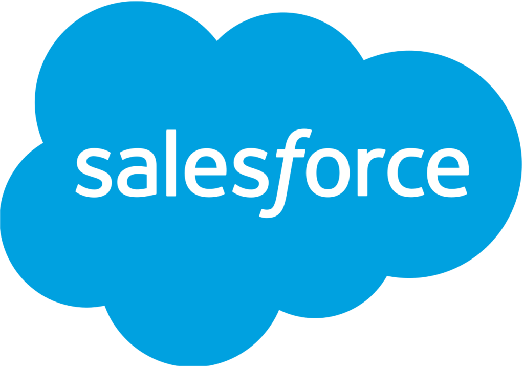 Offizielles Salesforce-Logo im blauen Wolkensymbol des Unternehmens.