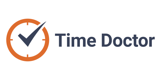 Official Time Doctor logo with the orange and gray clock icon on the left.