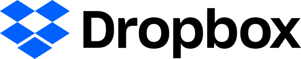 The logo of Dropbox.