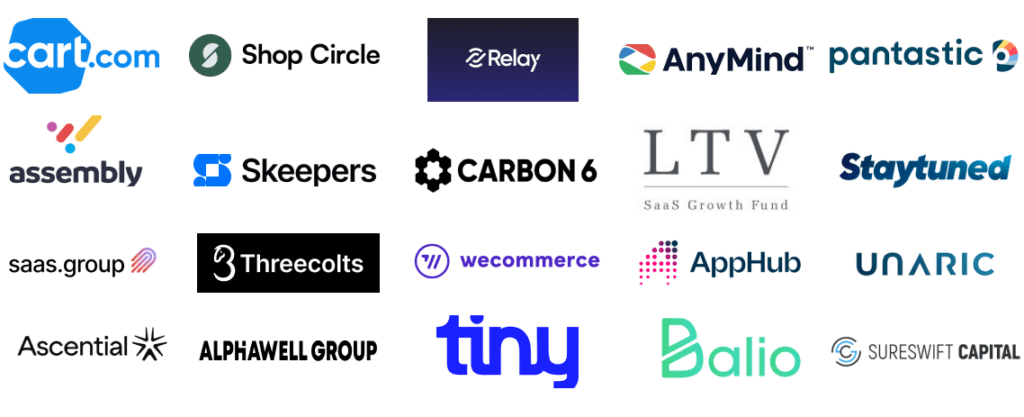 This image contains a collage of logos from various companies, primarily in the tech and e-commerce sectors.