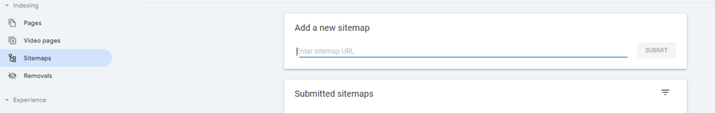 Uploading XML Sitemap in Google Search Console. 