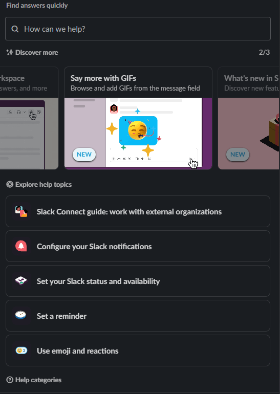 An example of how Slack uses in-app nurturing as a part of their digital marketing plan. 
