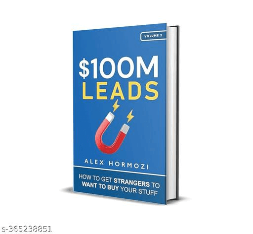 Ein Bild des Covers des Buches "$100m leads" von Alex Hormozi, das zu den besten SaaS-Büchern für SaaS-Gründer gehört. 