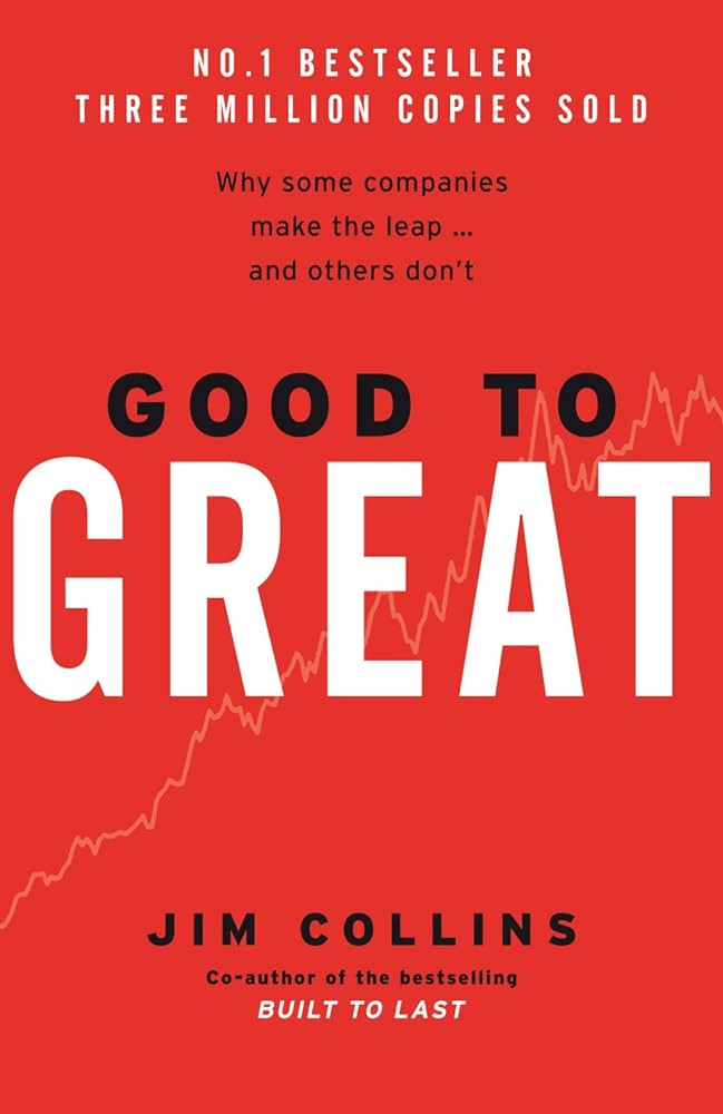 Ein Bild des Covers des Buches "Good to Great" von Jim Collins als eines der besten SaaS-Bücher. 