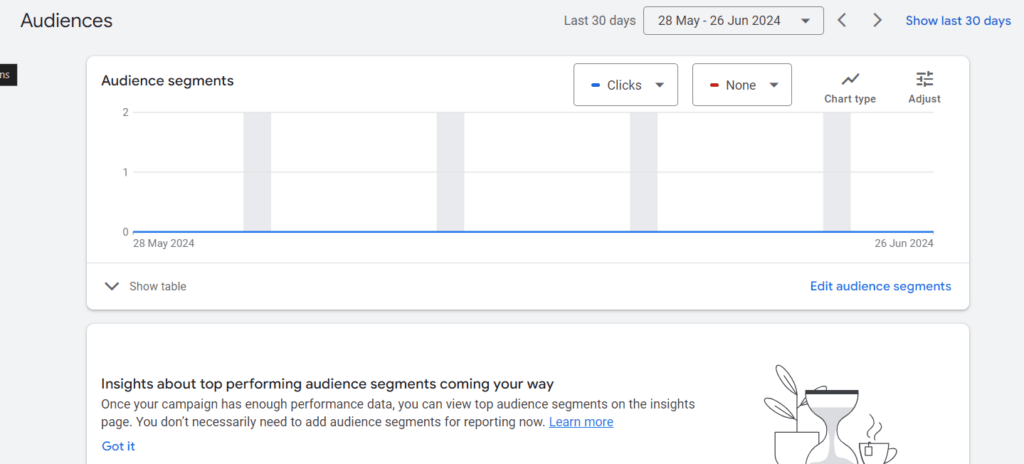 Audience segment in Google Ads