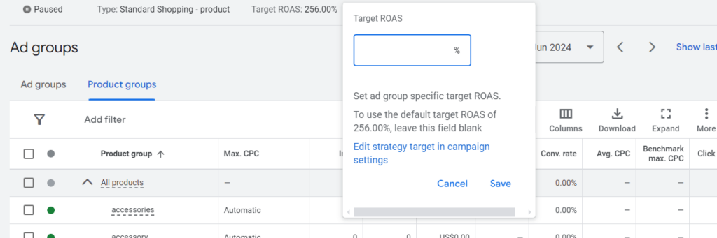 Target ROAS in Google Ads