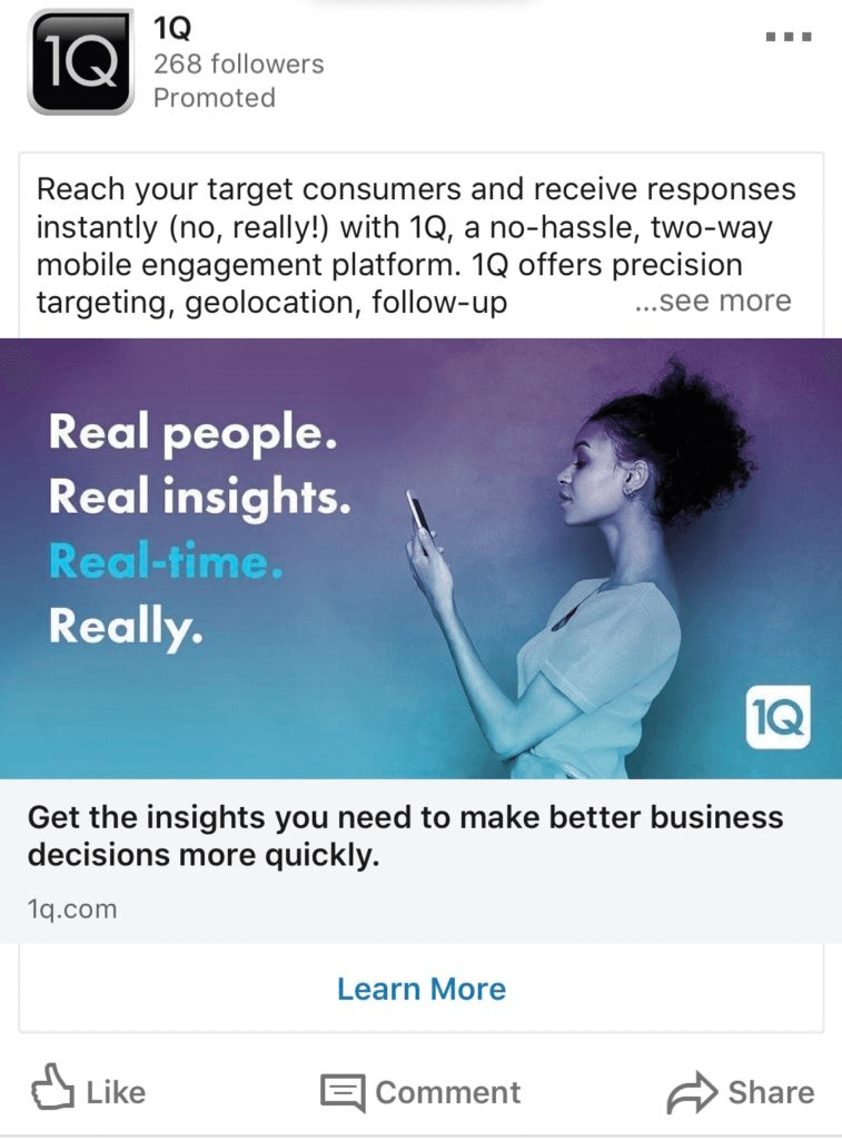 1Q LinkedIn Ad Copy