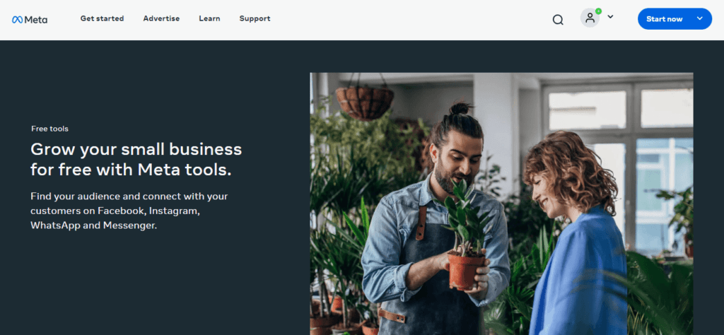 Meta’s Free Tools for Small Businesses homepage illustration