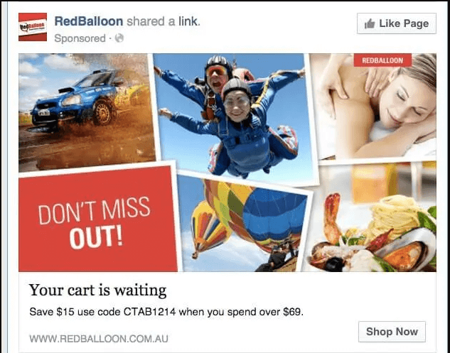 Redballon retargeting ad example