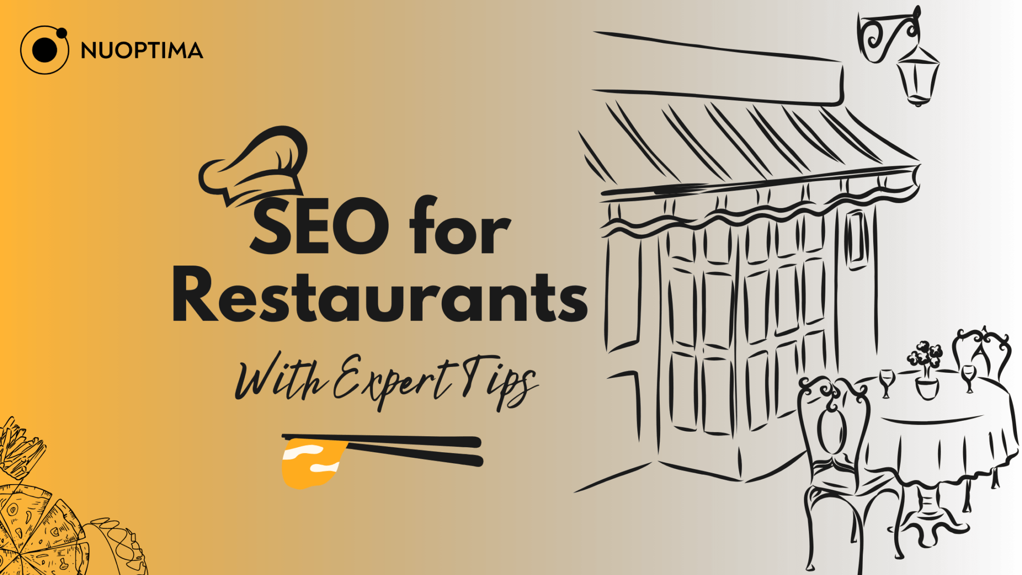 SEO for Restaurants With Expert Tips image as an illustration with text