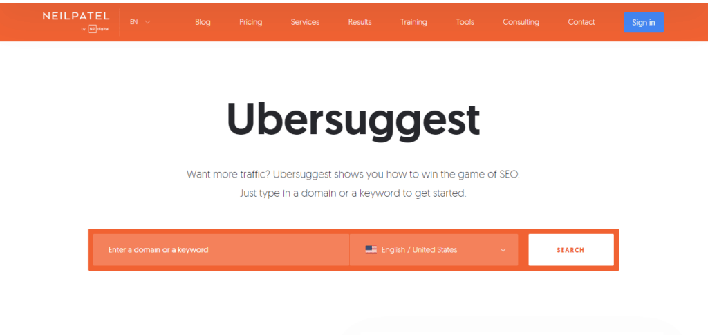 Ubersuggest homepage illustration