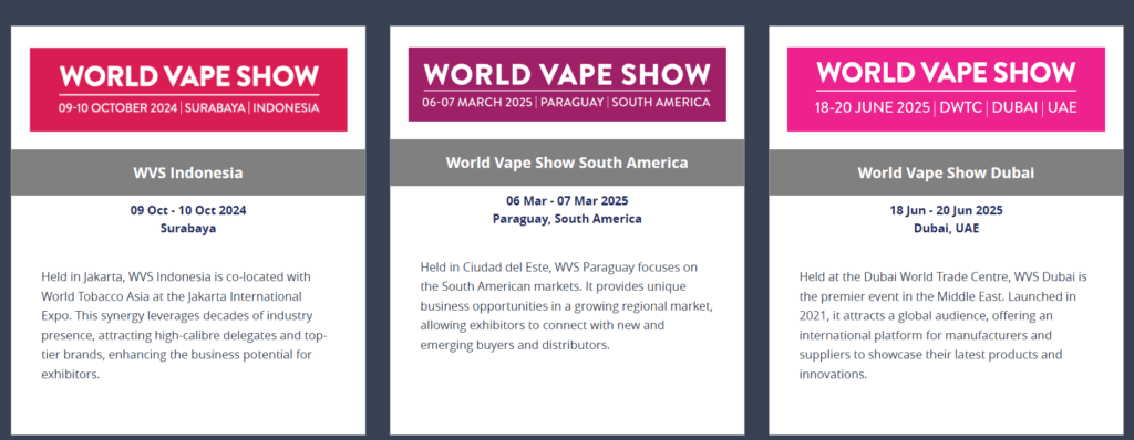 Word Vape Show events calendar