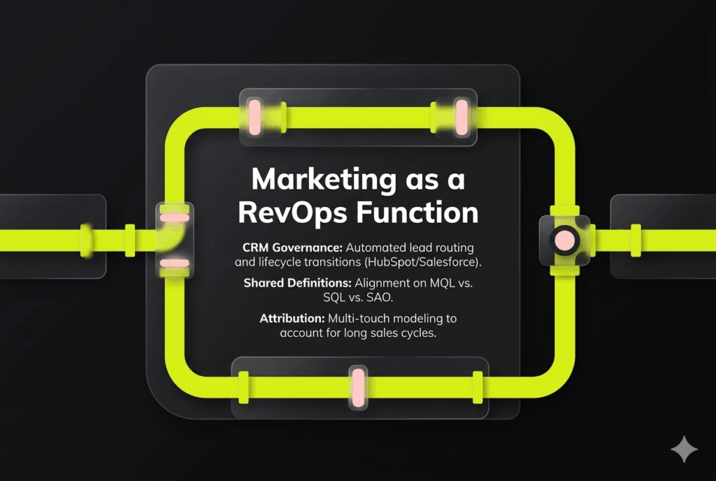 Linear RevOps pipeline: CRM Governance, Shared Lead Definitions, and Multi-touch Attribution for ARR growth.