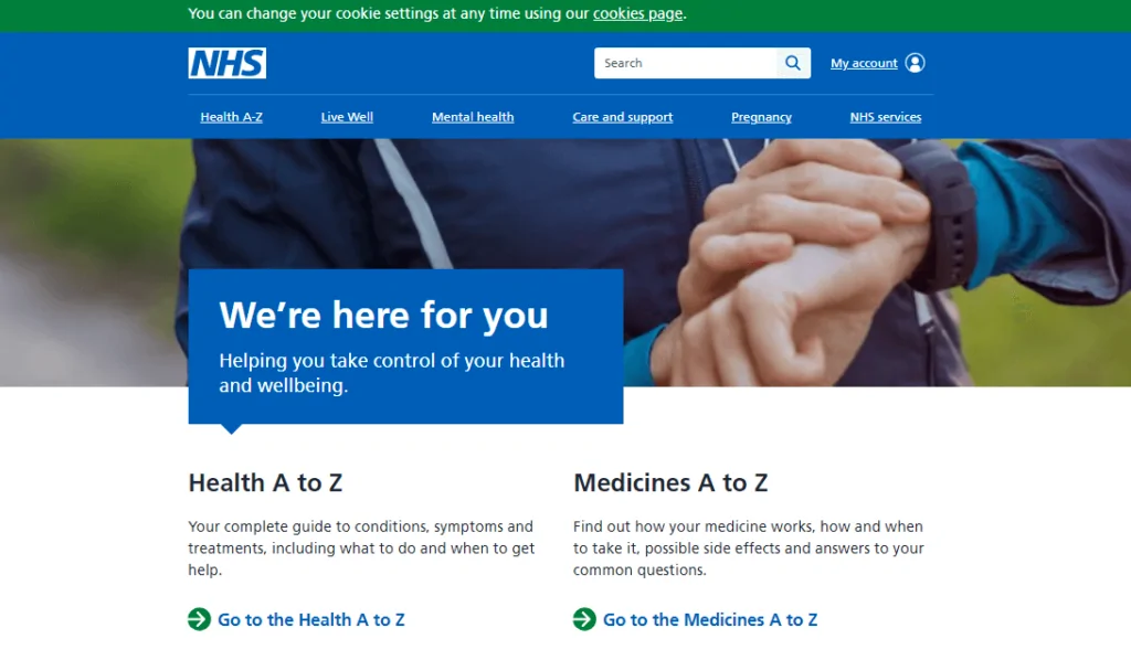 Illustration der NHS-Homepage