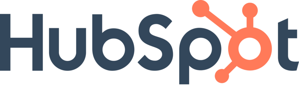 Official HubSpot logo in dark gray with the company icon in orange used as the ‘o’.