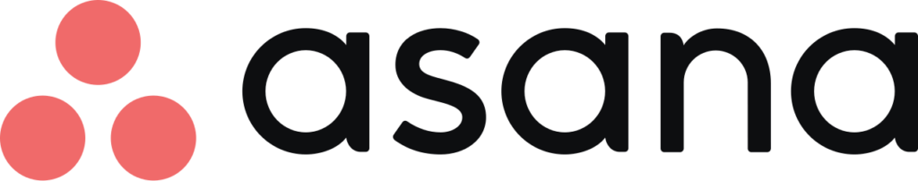 The official Asana logo with their three coral pink dot icon.