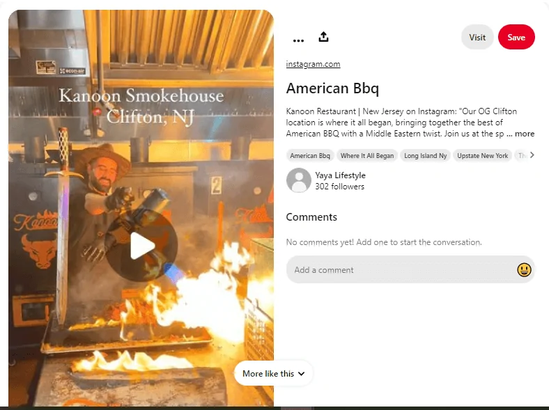 Amerikanisches BBQ Pinterest-Profil