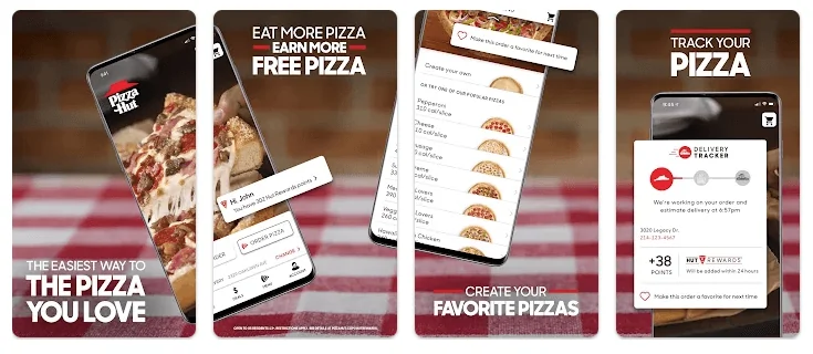 Pizza Hut Google Play App und Bilder