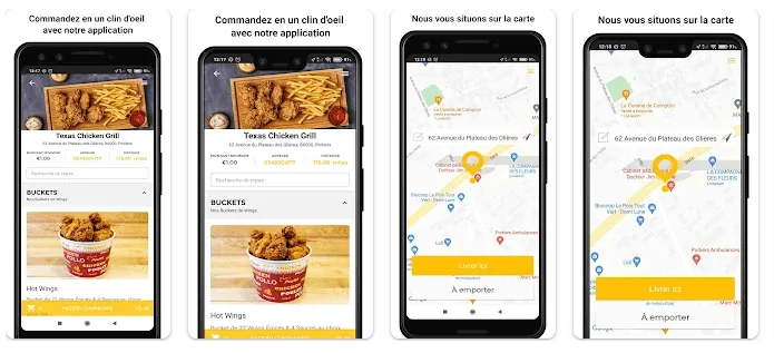 Texas Chicken Google Play App und Bilder